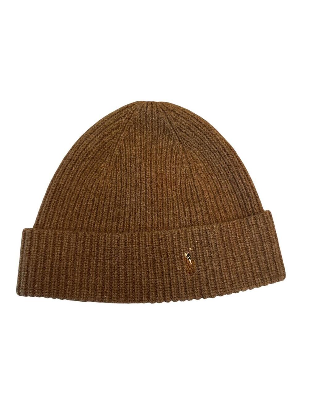 Polo Ralph Lauren Brown Ribbed Knit Beanie